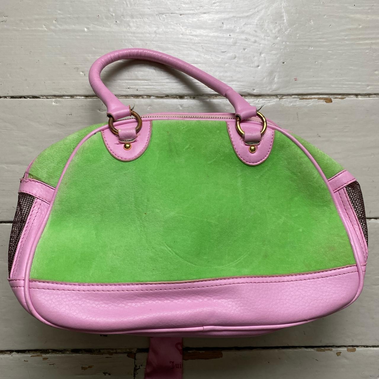 Juicy Couture Vintage Velour Shop Handbag Green and Pink