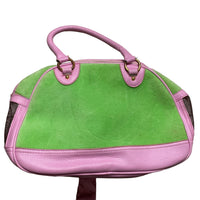 Juicy Couture Vintage Velour Shop Handbag Green and Pink