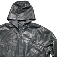 Bench Leather Hooded Jacket Black (L)