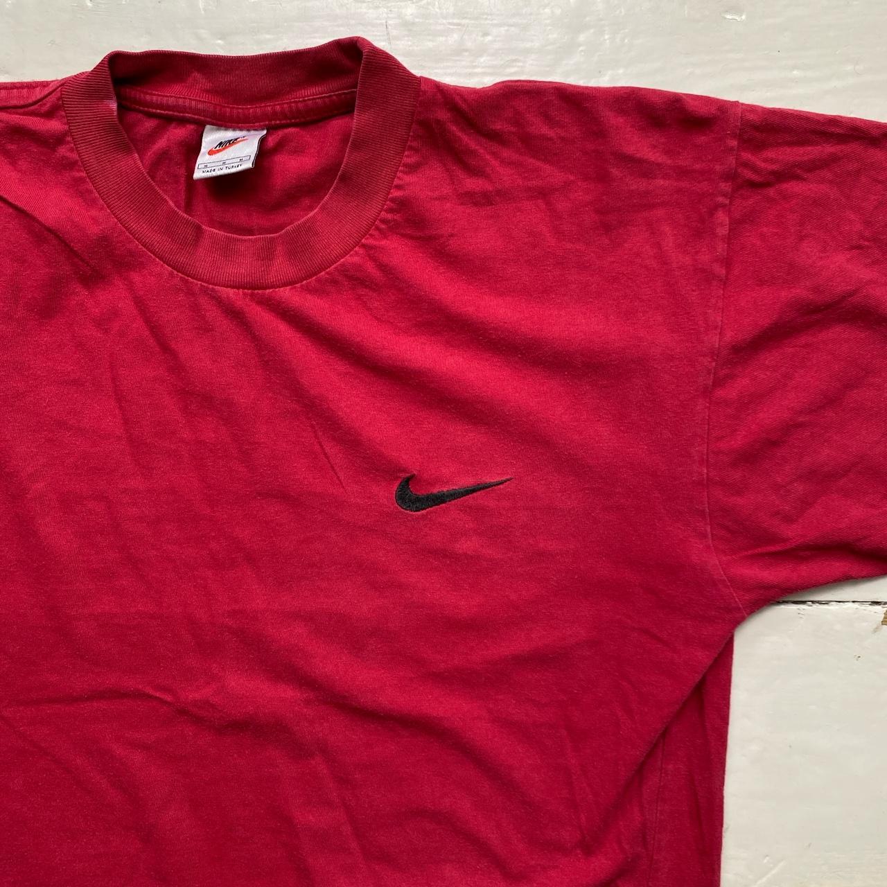 Nike Vintage 90’s Swoosh Red and Black T Shirt