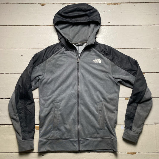The North Face Grey Black and White Hoodie Jacket