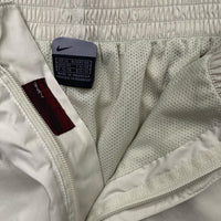Nike Swoosh Vintage Baggy Track Pant Shell Bottoms Cream and Grey (XL)