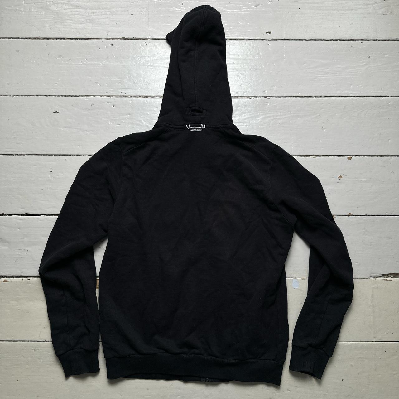 Stone Island Black and White Square Patch Zip Hoodie