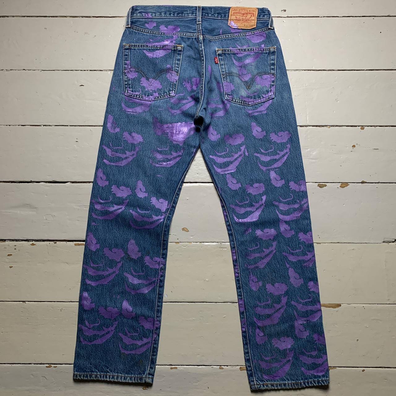 Saved For Your Soul by No Money Levis 501 Painted Joker Face Jeans