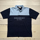 Yves Saint Laurent Vintage Navy and Baby Blue Polo Shirt