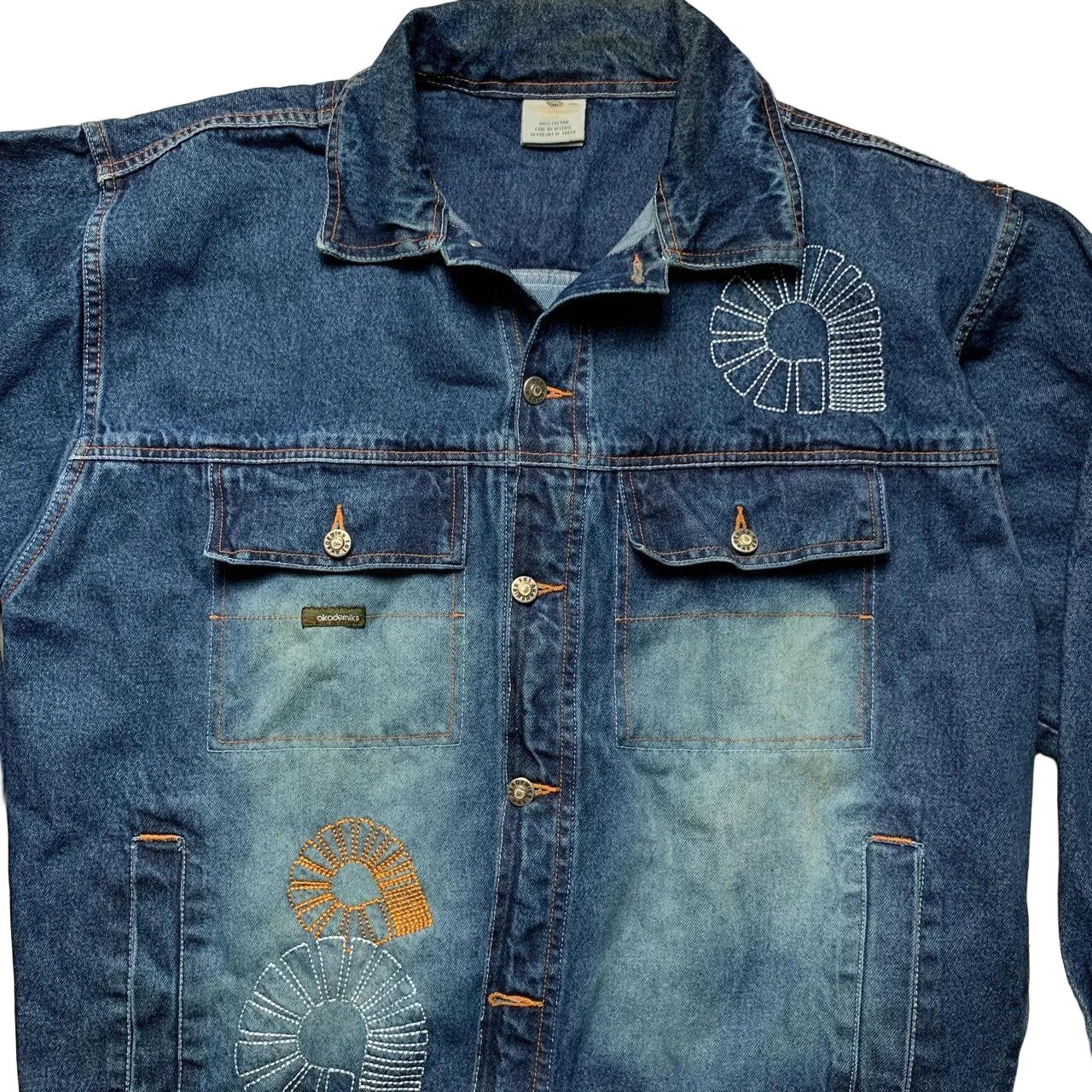 Akademiks Vintage Navy Stonewash Denim Jacket (XL)