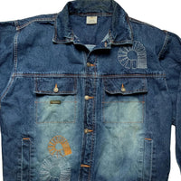 Akademiks Vintage Navy Stonewash Denim Jacket (XL)