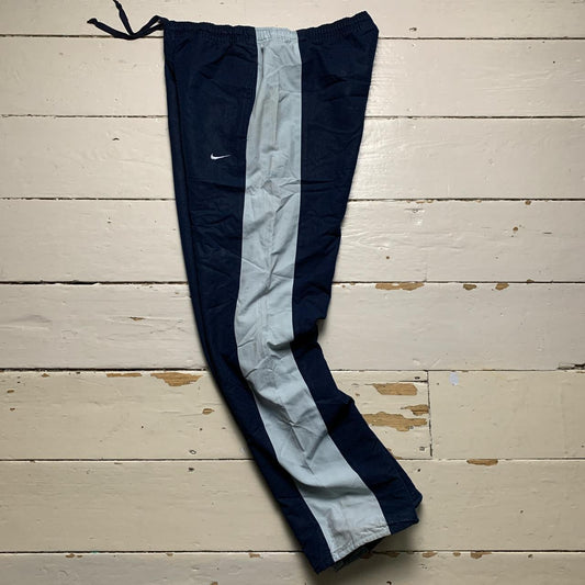 Nike Swoosh Vintage Baggy Shell Track Pant Bottoms Navy and Baby Blue