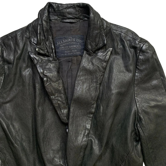 All Saints Black Womens Leather Jacket (UK 10)