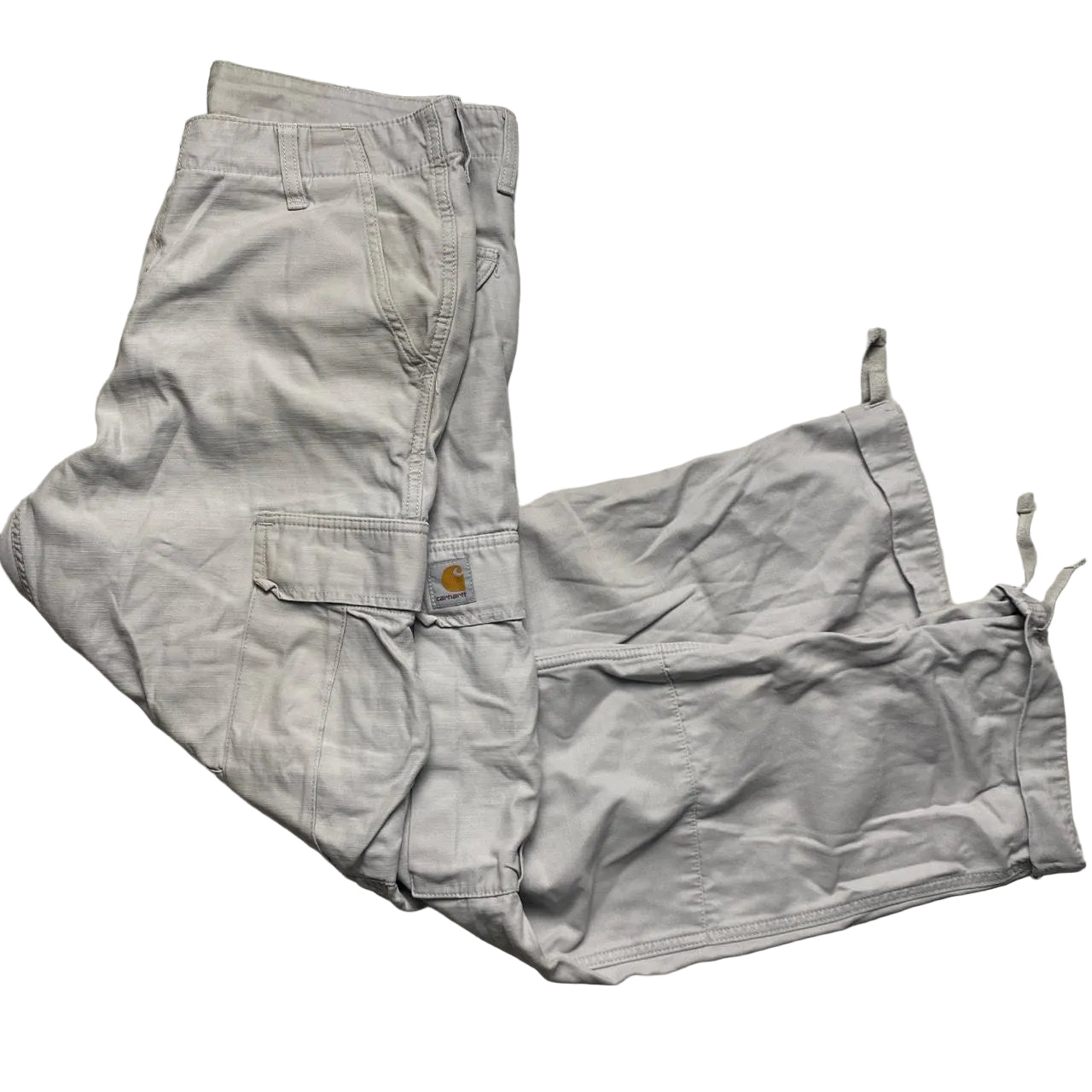 Carharrt WIP Light Grey White Regular Cargo Combat Pant Trousers (31W)