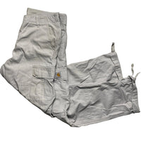 Carharrt WIP Light Grey White Regular Cargo Combat Pant Trousers (31W)