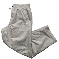 Nike Swoosh Vintage Baggy Track Pant Shell Bottoms Cream and Grey (XL)