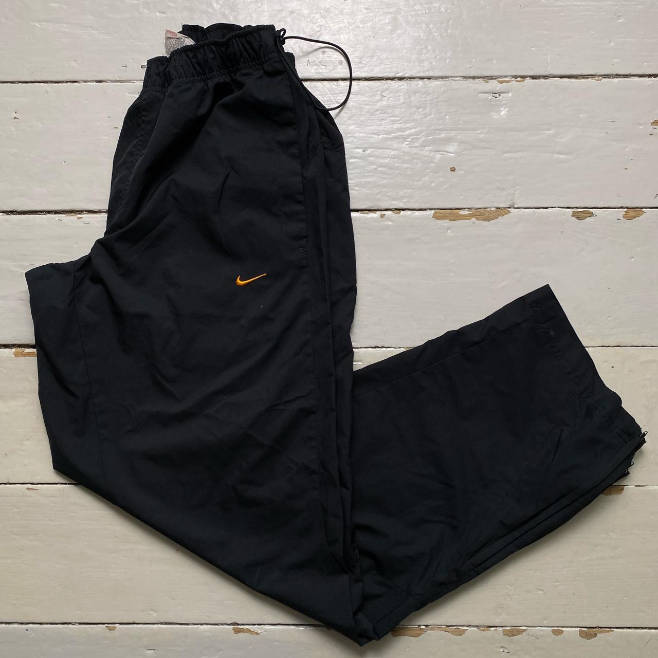 Nike Shox Black and Orange Vintage Shell Baggy Track Pant Bottoms