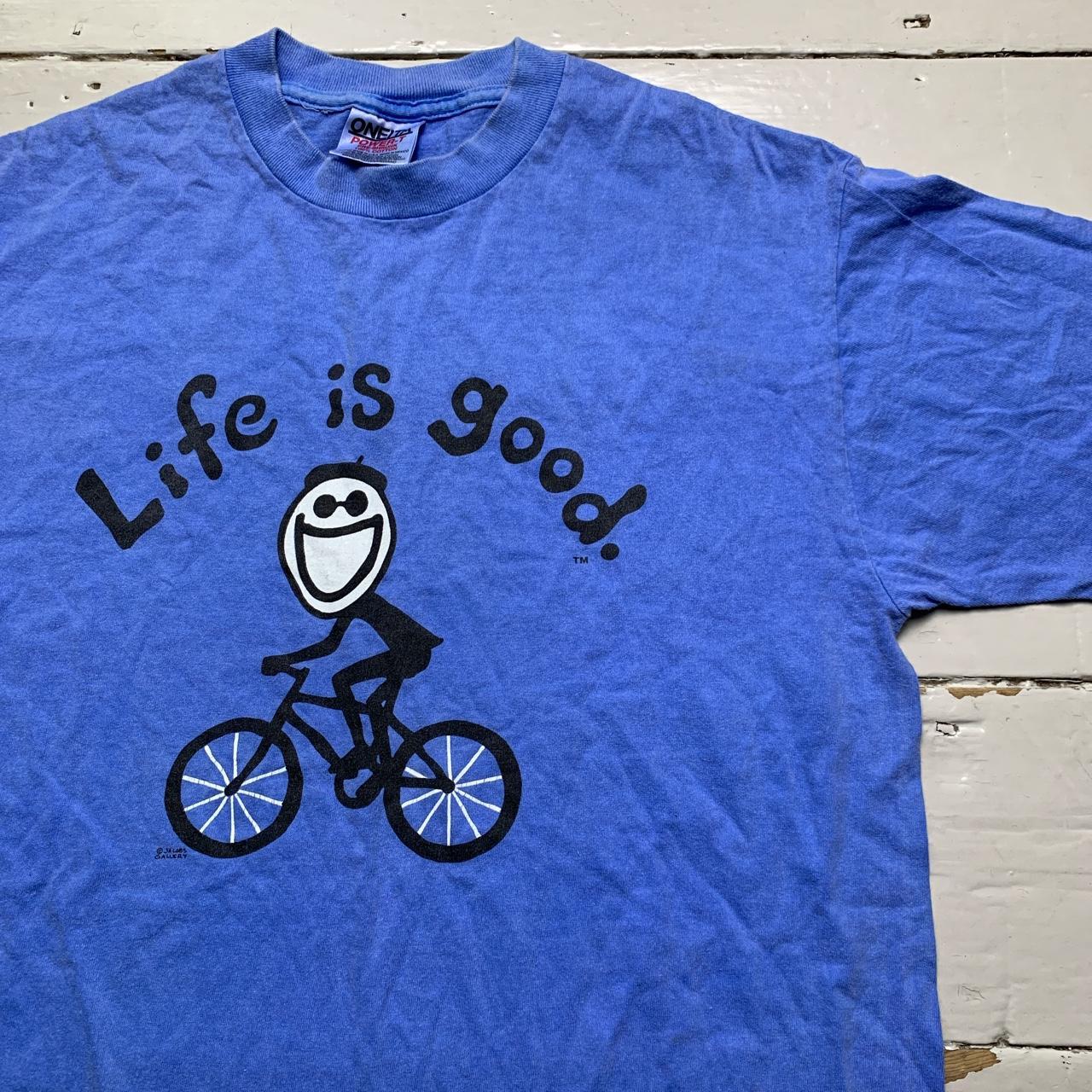 Life is Good Jacobs Gallery Bicycle Vintage 90s Single Stitch T Shirt