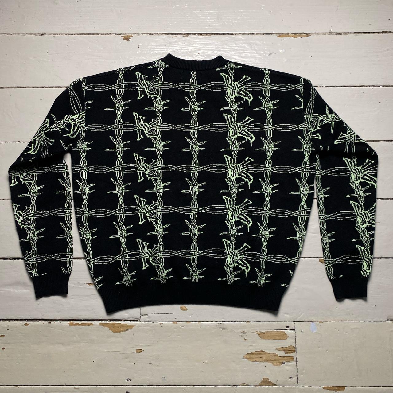 Yardsale Barbed Wire Black and Green Knit Jumper