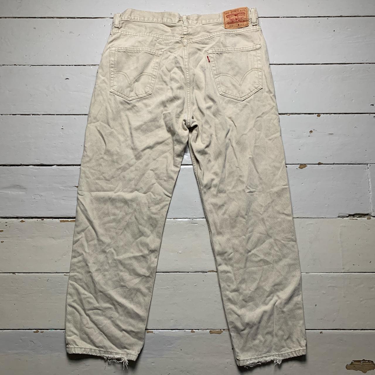 Levis 550 Baggy Cream Vintage Distressed Jeans