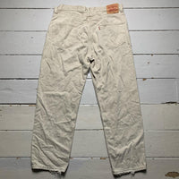 Levis 550 Baggy Cream Vintage Distressed Jeans