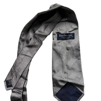 Burberry Burberrys Vintage Silk Silver Tie