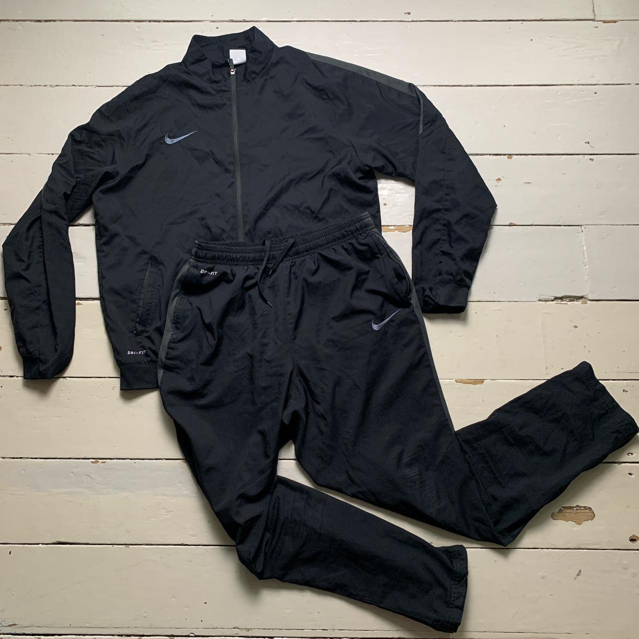 Nike Dri Fit Black and Grey Full Shell Track Pant Tracksuit