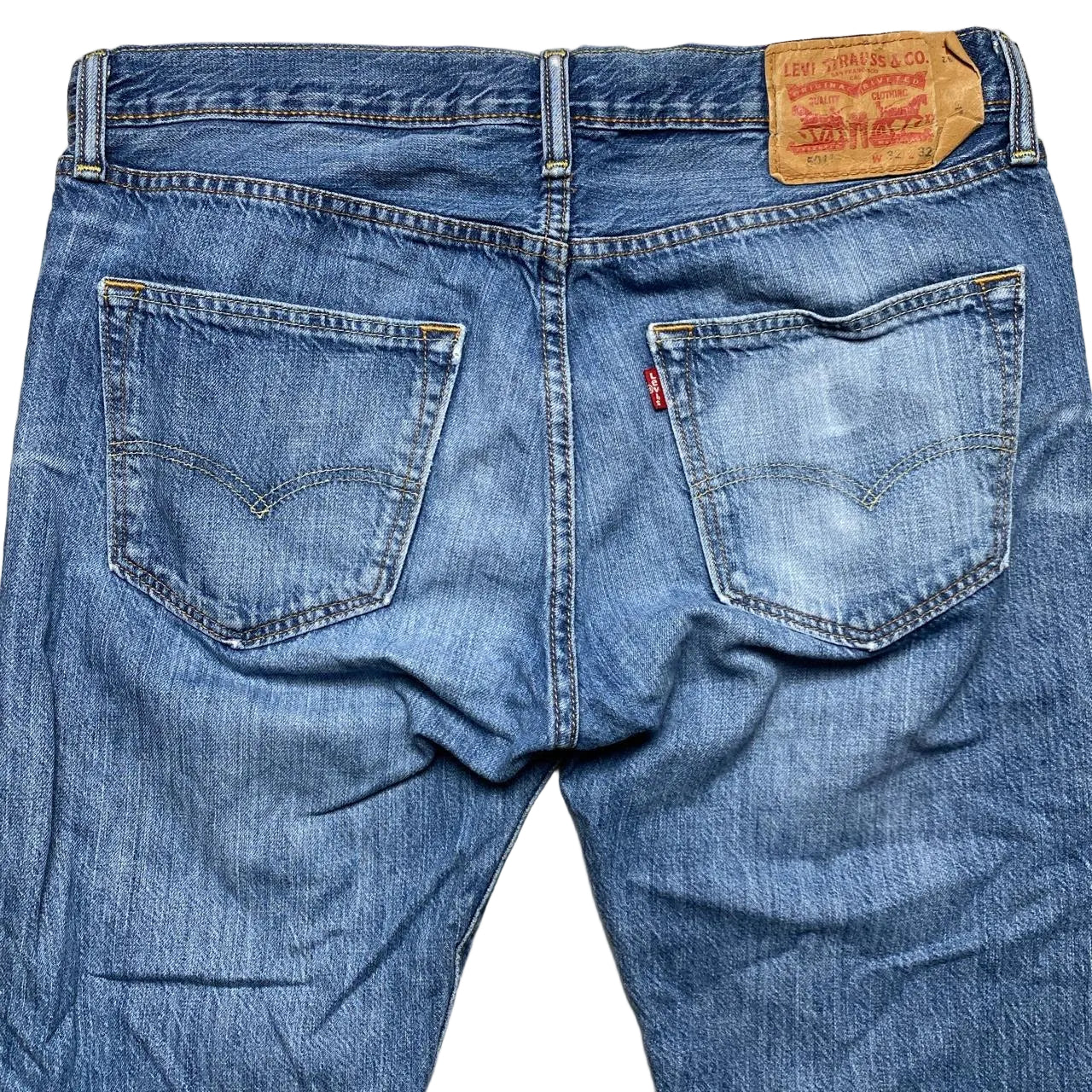 Levis 501 Light Blue Distressed Jeans (32W)