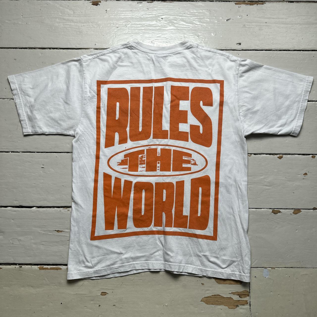 Corteiz Rules The World White and Orange T Shirt