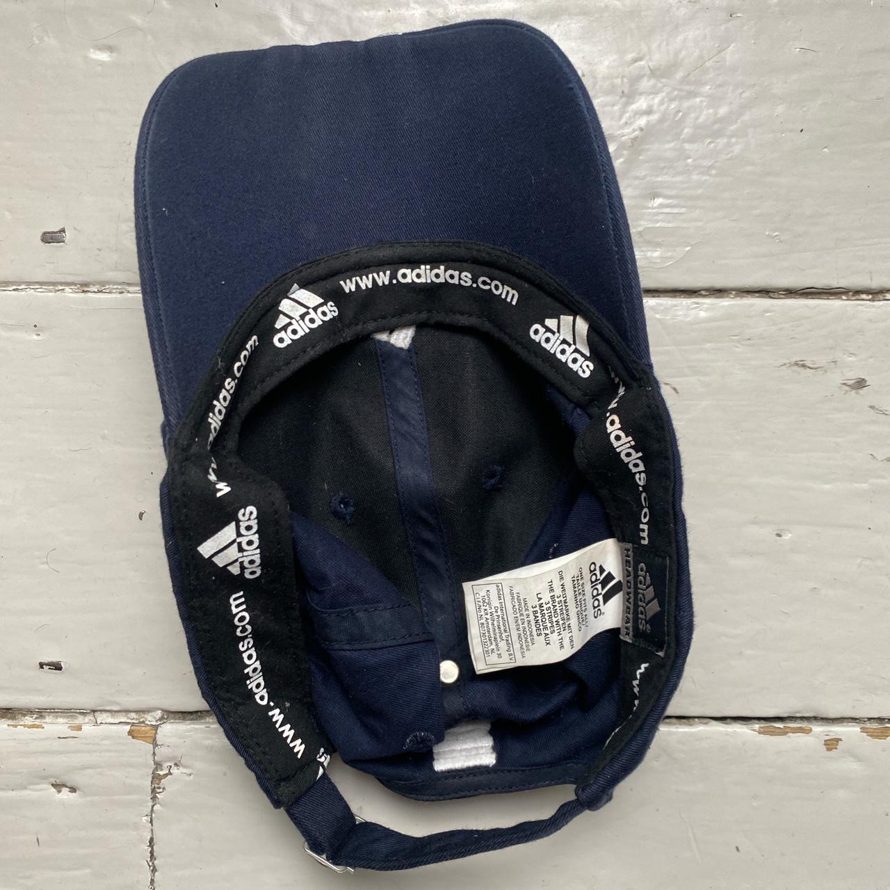 Adidas Navy and White 3 Stripe Cap