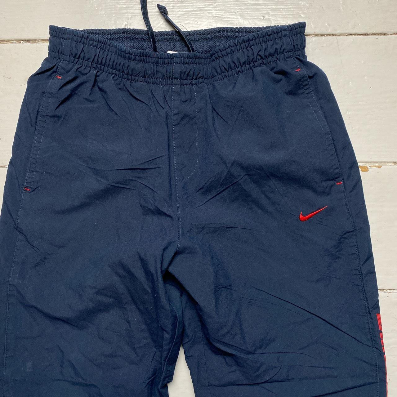 Nike Club Spellout Navy and Red Shell Track Pant Bottoms