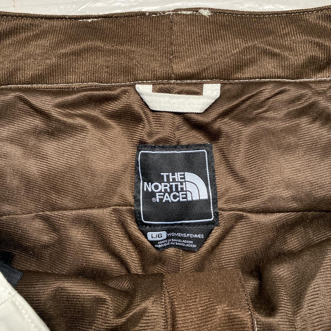 The North Face Vintage White and Brown Ski Salopette Snowboarding Cargo Trousers