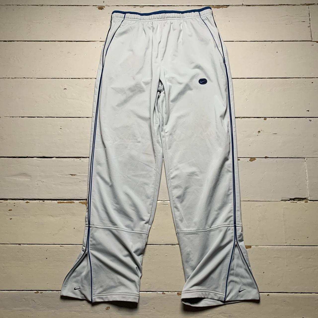 Nike Vintage Multi Swoosh Baby Blue and Navy Track Pant Bottoms