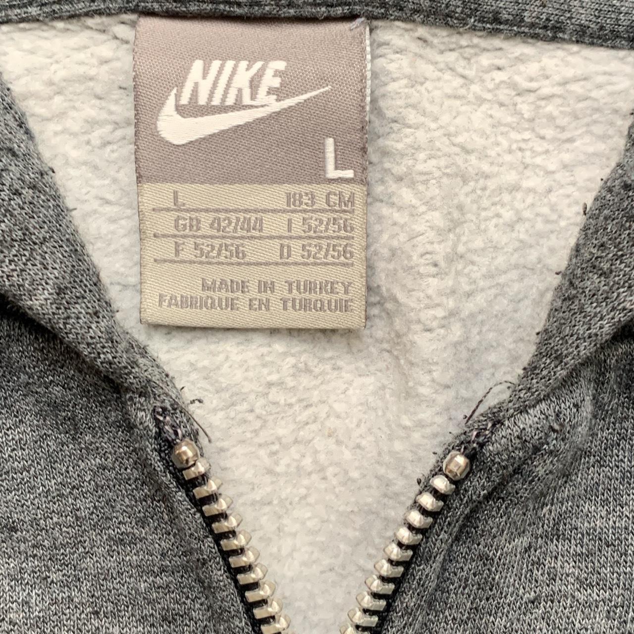 Nike Swoosh Grey and White Vintage Hoodie (L)