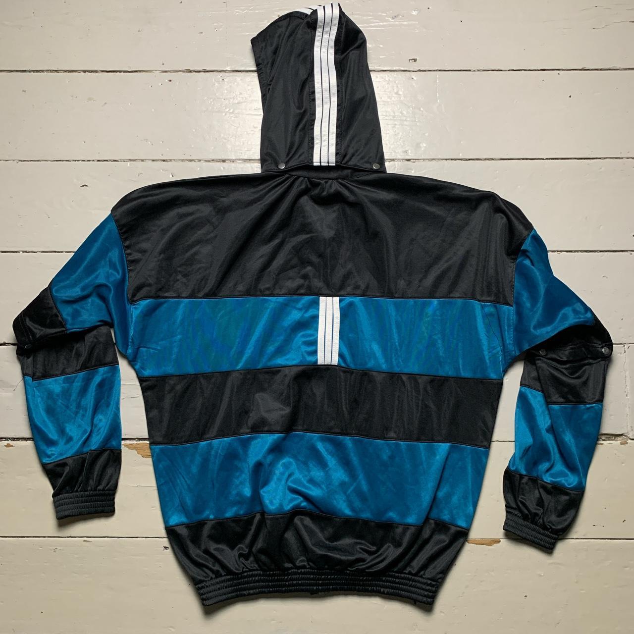 Adidas Vintage Track Hooded Jacket Blue and Black