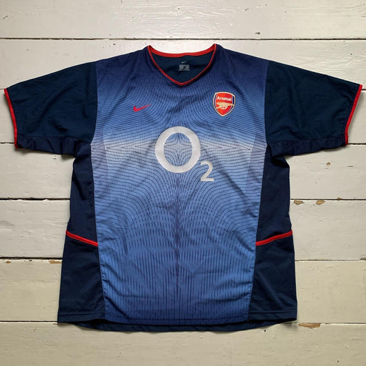 Arsenal Vintage O2 2002/04 Away Nike Blue and White Football Shirt