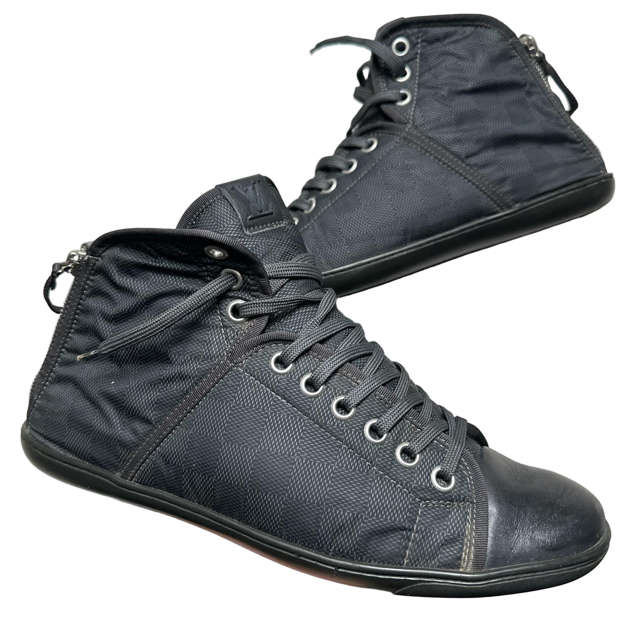 Louis Vuitton Monogram High Trainers Black (UK 9.5)