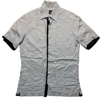 Hugo Boss Light Blue and Navy Short Sleeve Shirt (S)