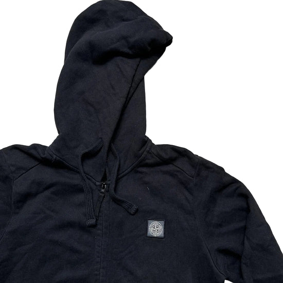 Stone Island Black and White Square Patch Zip Hoodie (M)