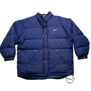 Nike Vintage 90’s Bomber Puffer Coat Navy and White Big Swoosh (XL)