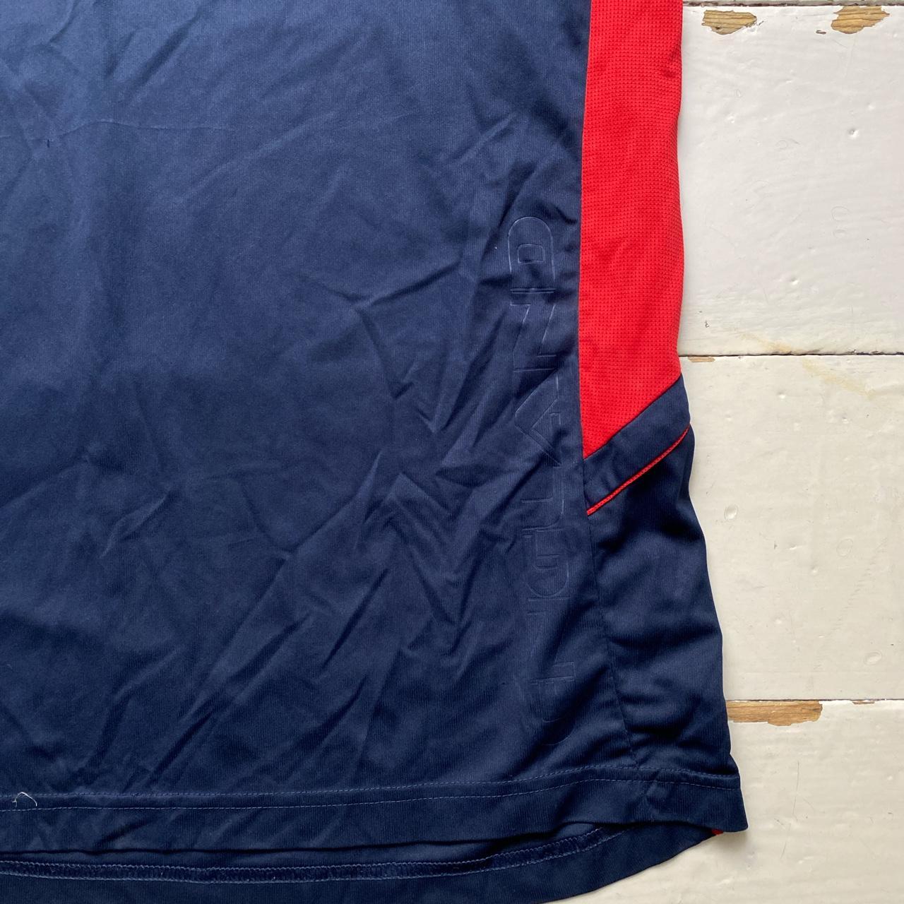 England Umbro Navy and Red Vintage Football Jersey