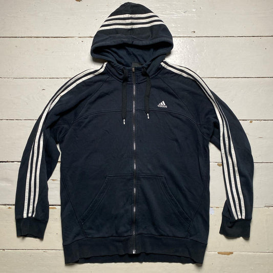 Adidas Performance Essentials Black and White Hoodie