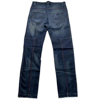Versace VJC Vintage Dark Navy Red Stitch Baggy Jeans (34W)