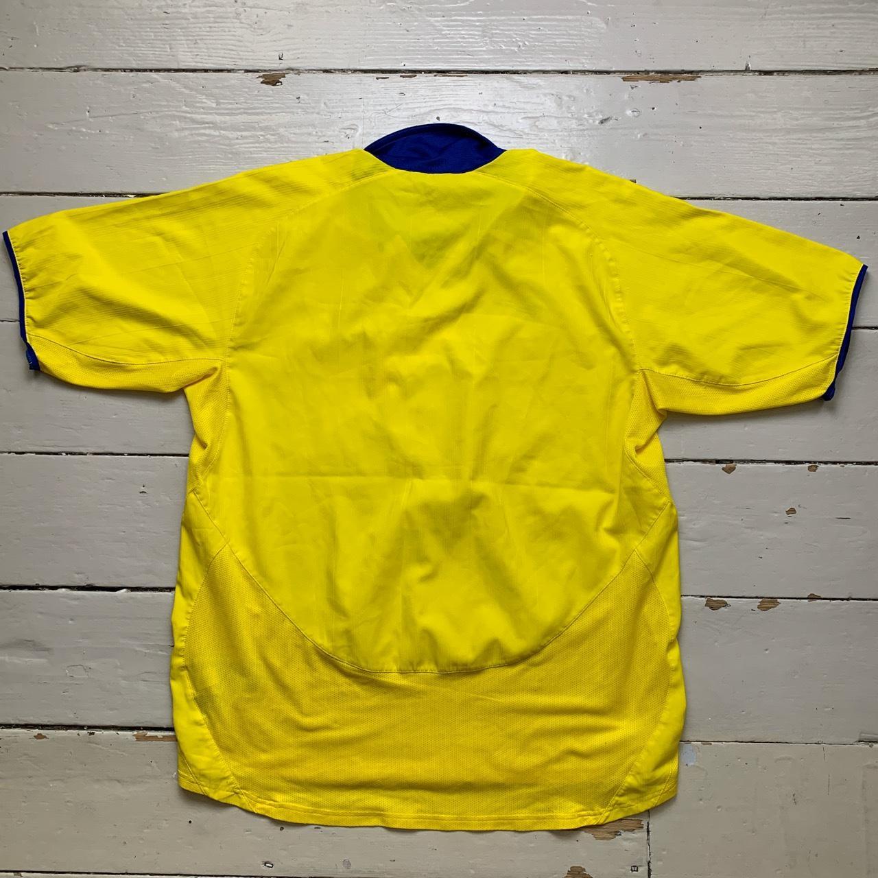 Nike Arsenal Vintage O2 2003 04 Yellow and Blue Football Jersey