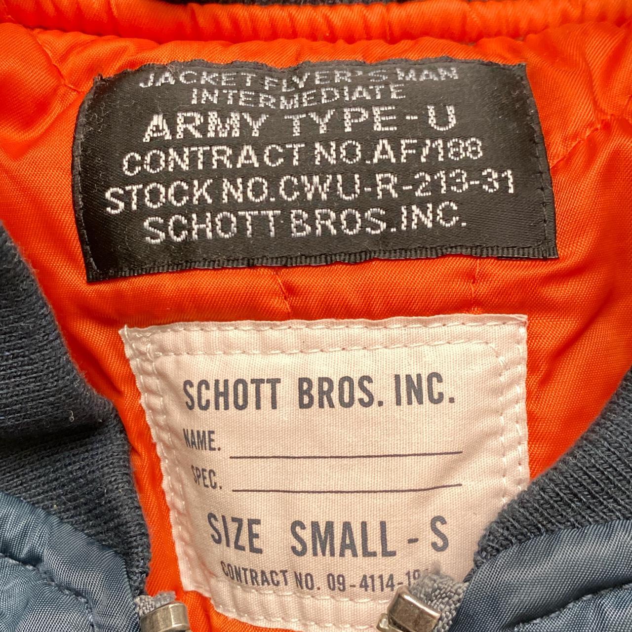 Schott USA Vintage Navy Blue and Orange Army Type U Pilot Bomber Jacket