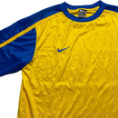 Nike Yellow and Blue Dri Fit Football Jersey T Shirt (XL)