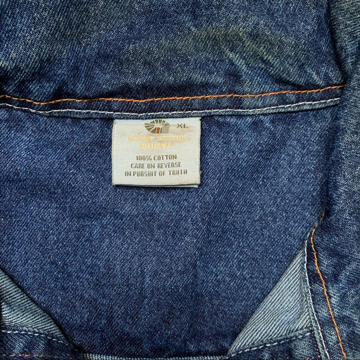 Akademiks Vintage Navy Stonewash Denim Jacket (XL)