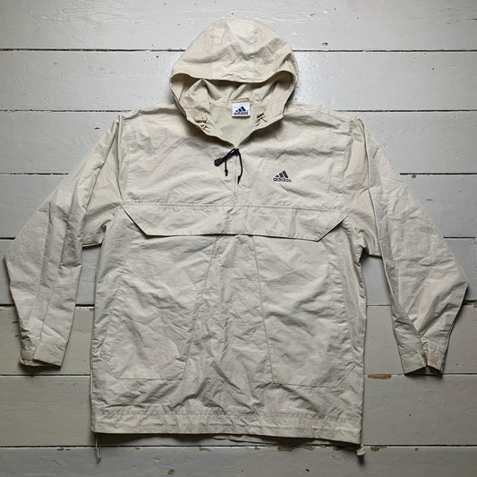 Adidas Vintage Quarter Zip Skidoo Shell Tracksuit Jacket Cream