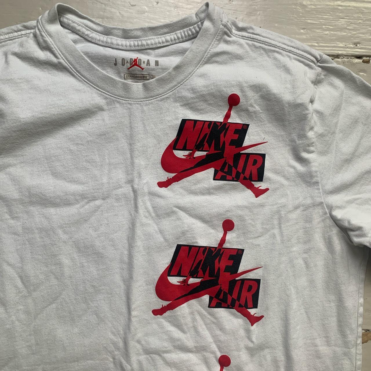 Nike Air Jordan T Shirt White Black and Red