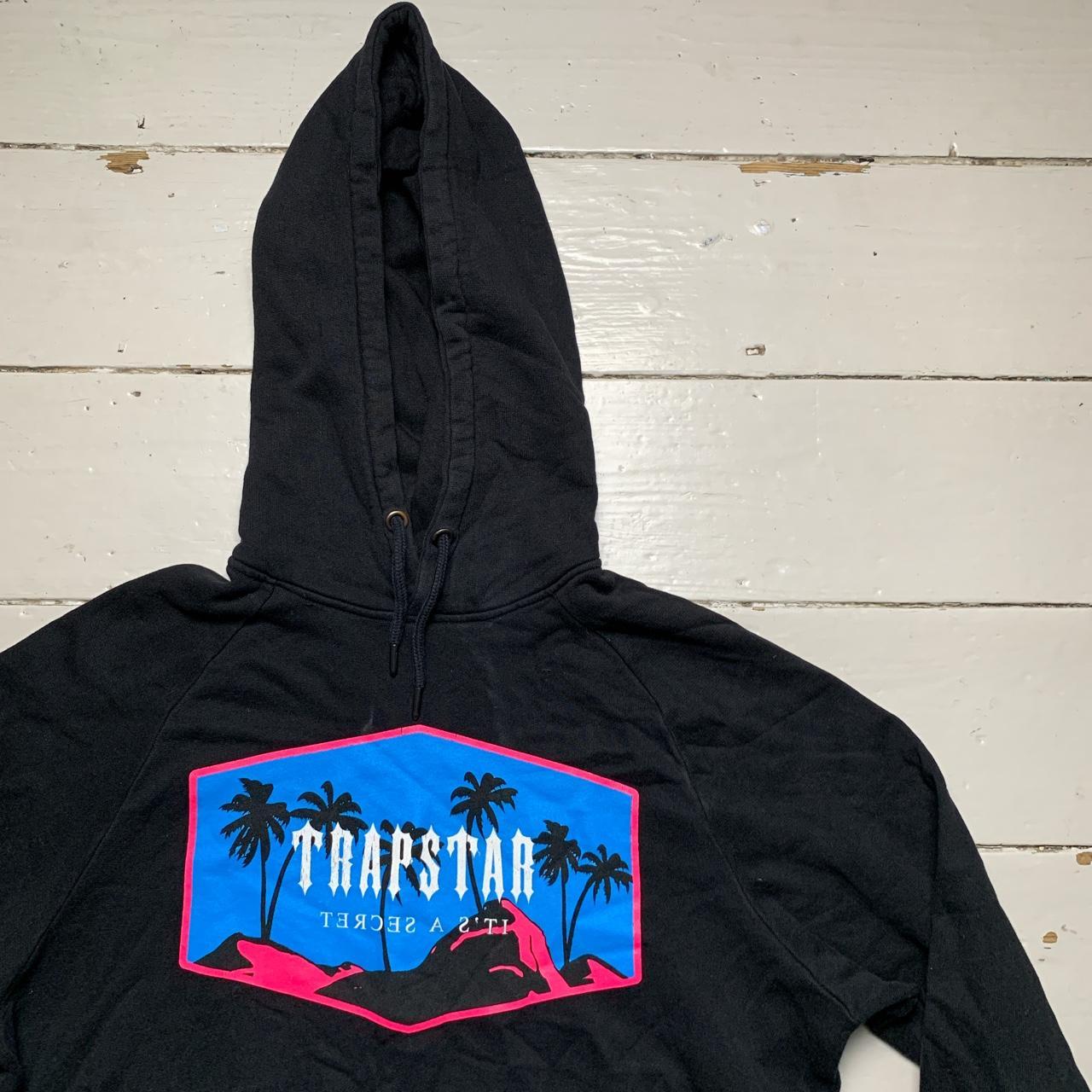 Trapstar Palm Trees Black Blue and Pink Hoodie