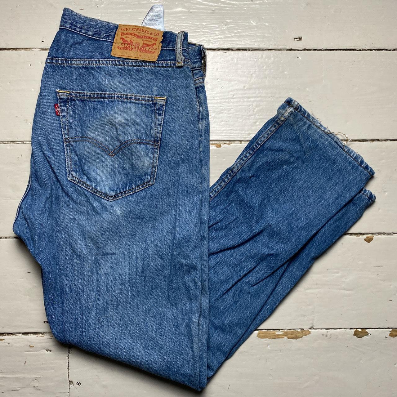 Levis 501 Light Blue Distressed Vintage Jeans