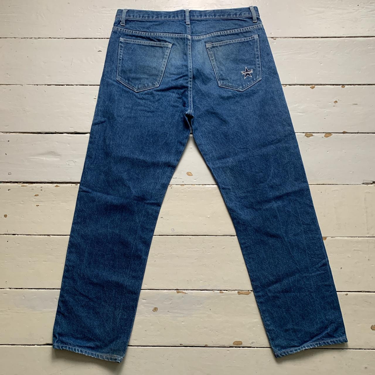 Supreme Baggy Navy Blue Skateboarding Jeans