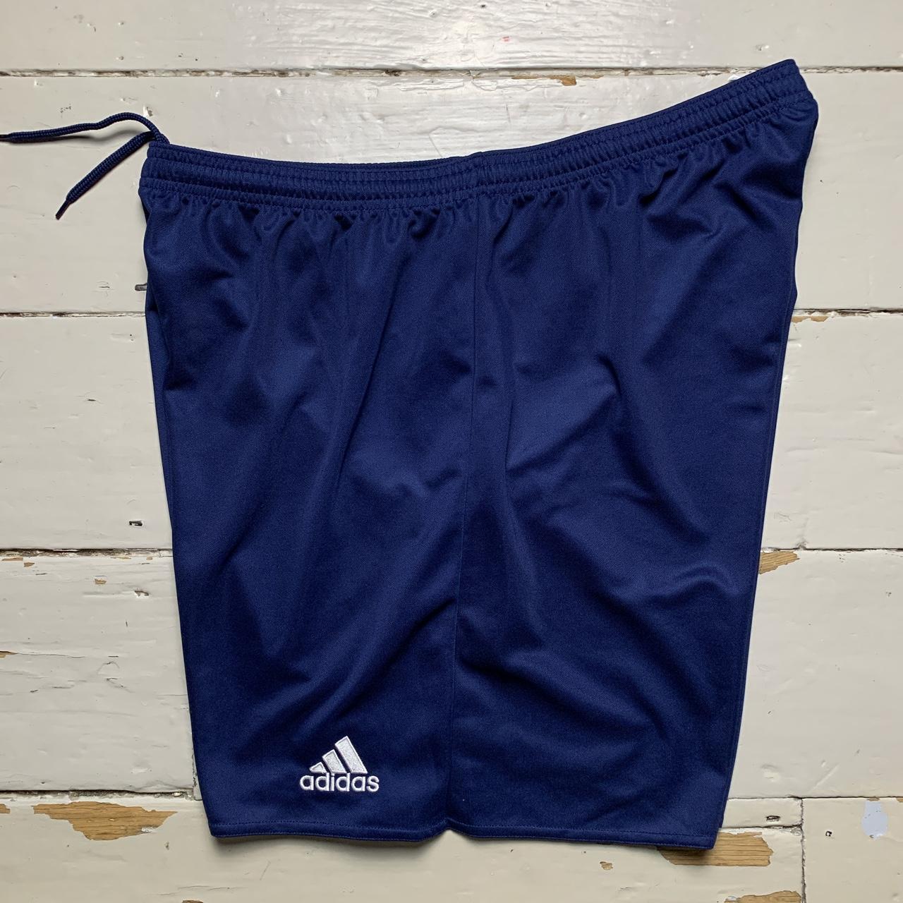 Adidas Navy and White Football Shorts