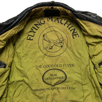 Vintage Leather Fighter Plane Pilot Brown Jacket (L)